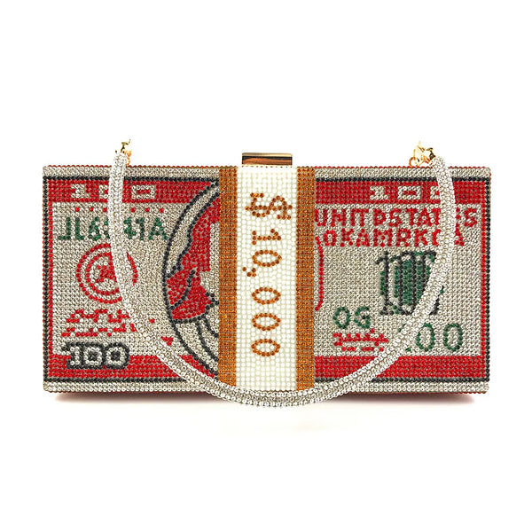 Odessa Crystal Money-Stack Box Clutch