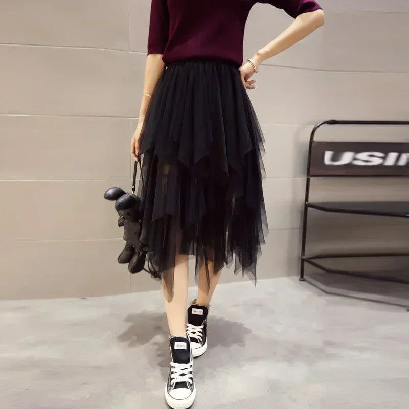 Juliette A-Line Mesh Midi Skirt One-piece
