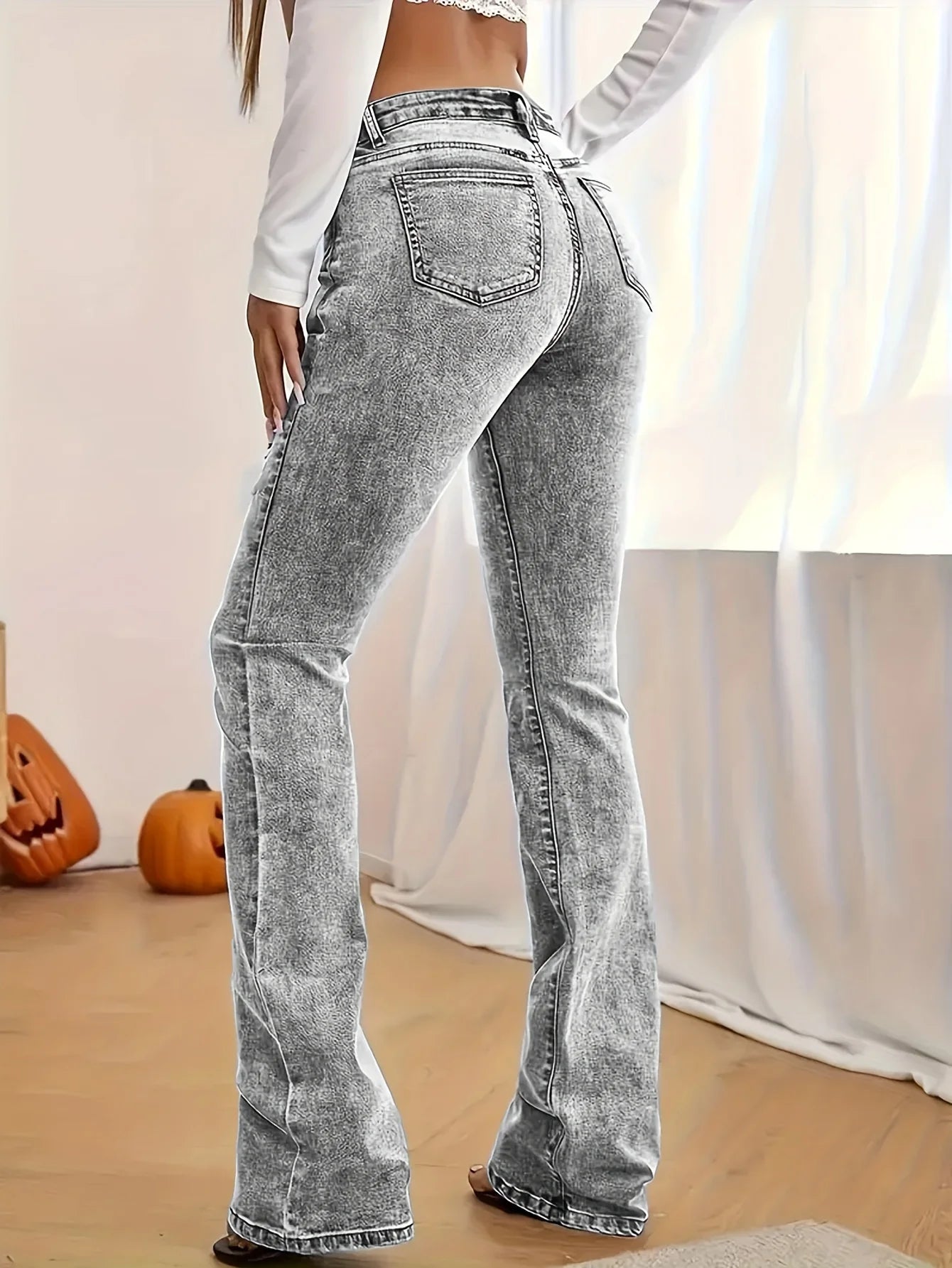 Selene Snow-Wash Bootcut Jeans