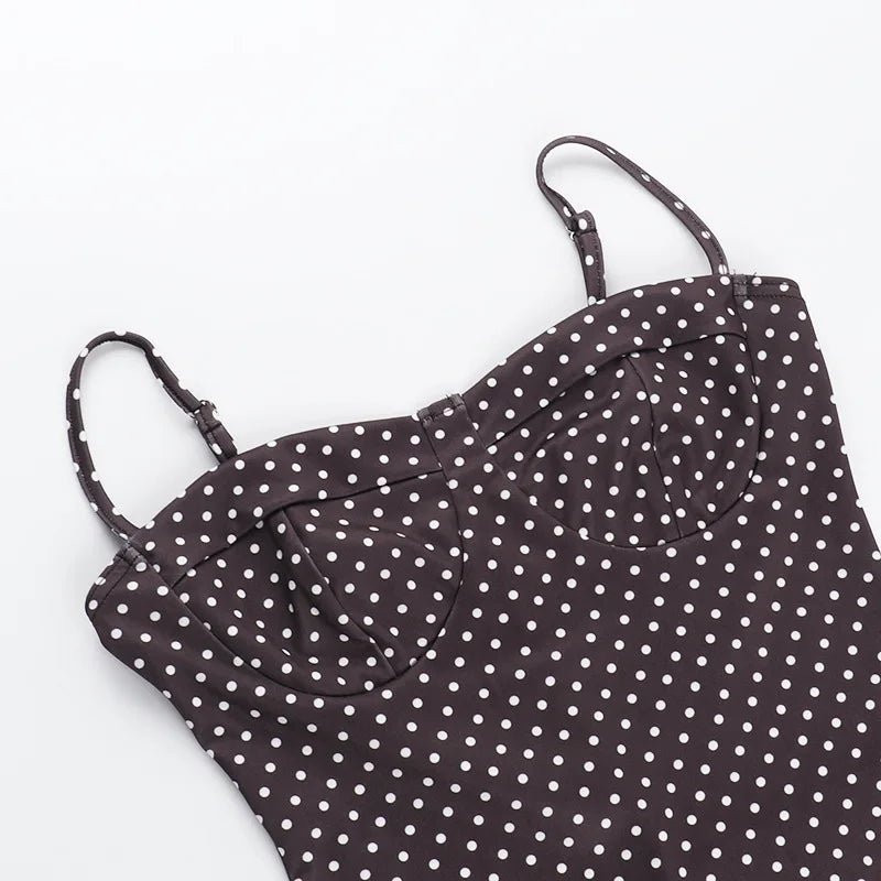 Marlowe Polka-Dot Bustier Mini Dress
