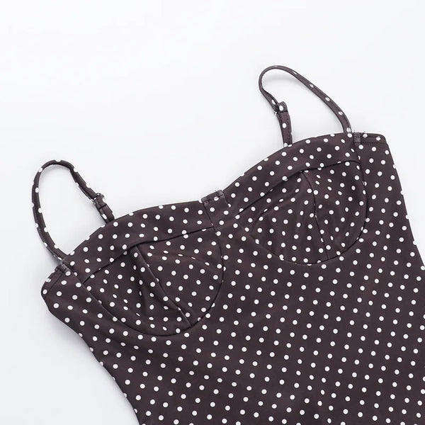 Marlowe Polka-Dot Bustier Mini Dress