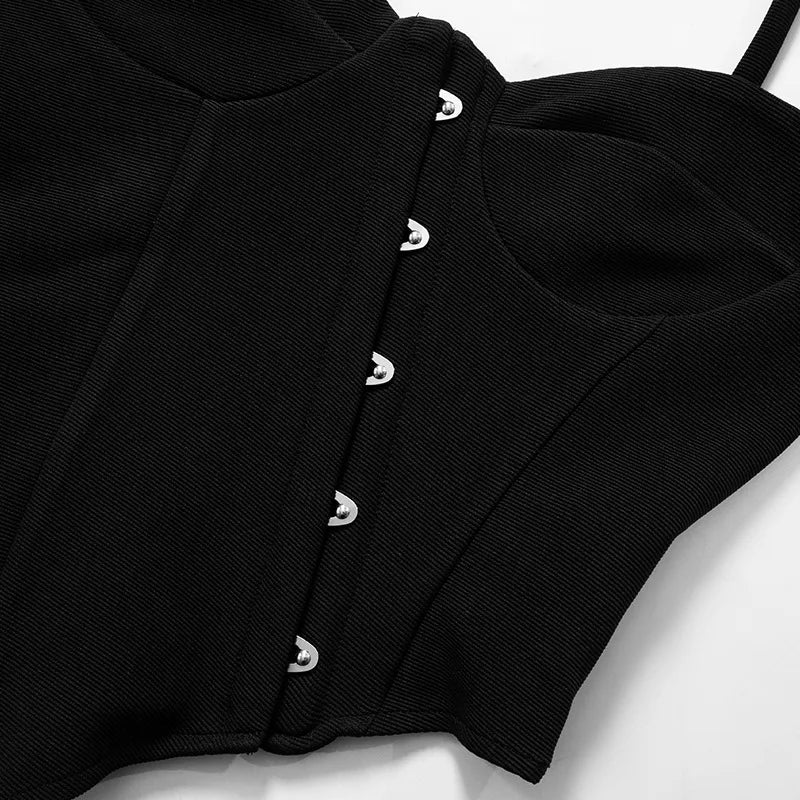 Vesper Asymmetrical Corset Crop Top One-piece