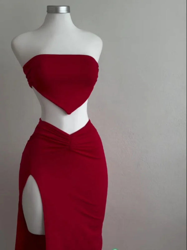 Romilly Strapless Crop Top & Split Midi Skirt Two-piece