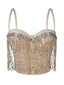 Dahliana Sequin Rhinestone Corset Crop Top