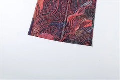 Aria Sunset Swirl Halter Mesh Maxi Dress