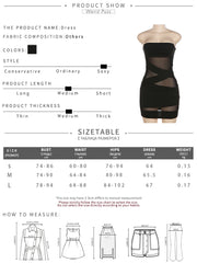 Aria Noir Strapless Sheer Mesh Bodycon Mini Dress