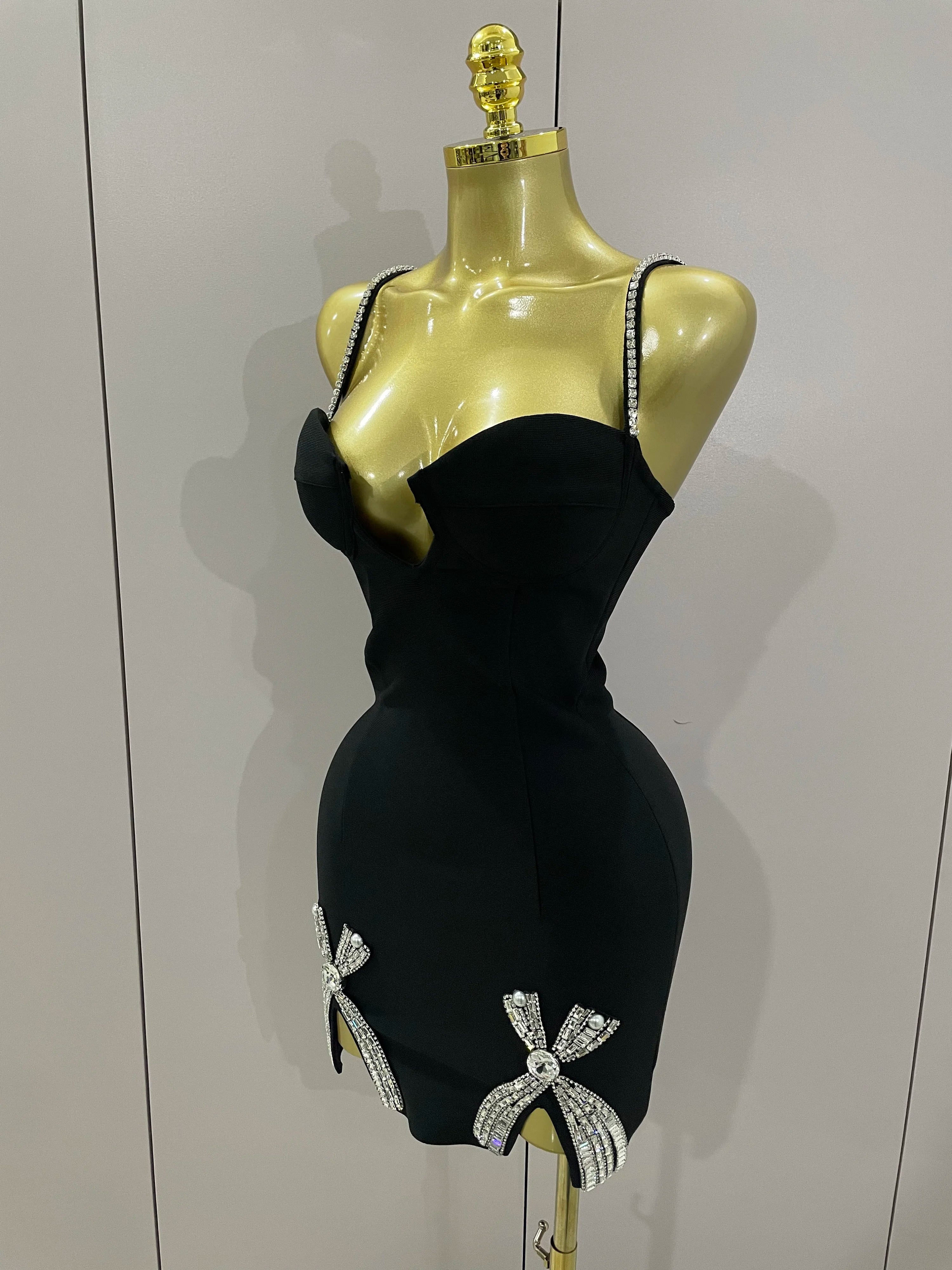 Xanthe Beaded V-Neck Bandage Mini Dress Secondary image