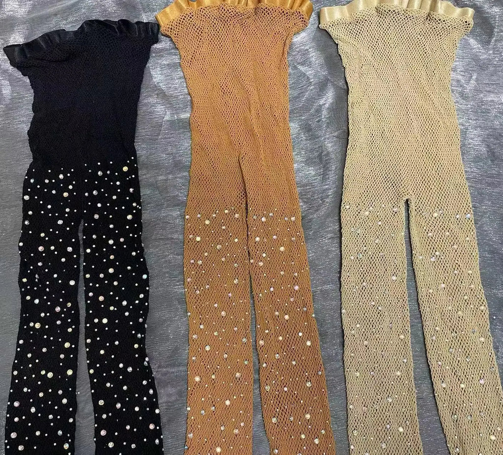 Celestia Rhinestone Fishnet Dance Pantyhose
