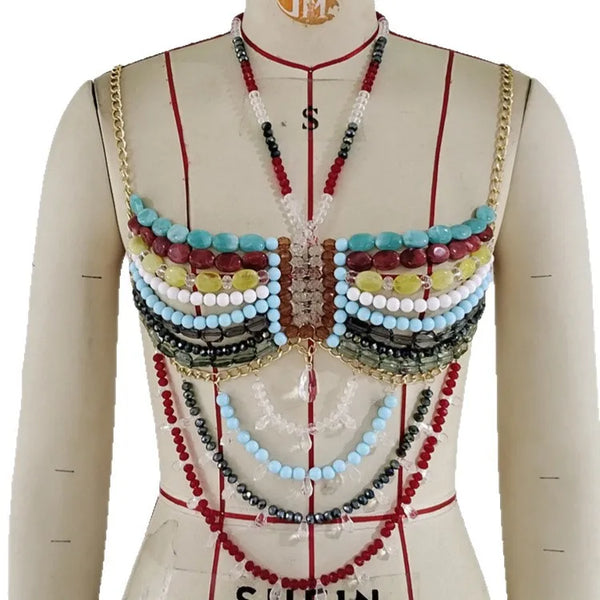 Vivienne Stardust Crystal Beaded Harness Lingerie