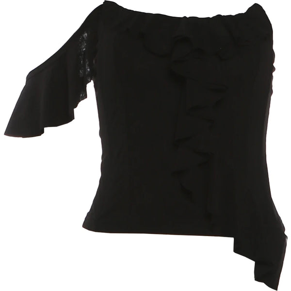 Kliou Sexy Fashion Tank Tops Woman Irregular Ruffles Wrap Chest Off Shoulder Backless Hot Girls High Street Style Classic Vests
