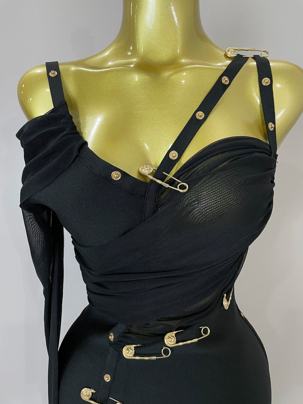 Cordelia One-Shoulder Split Bandage Midi Dress