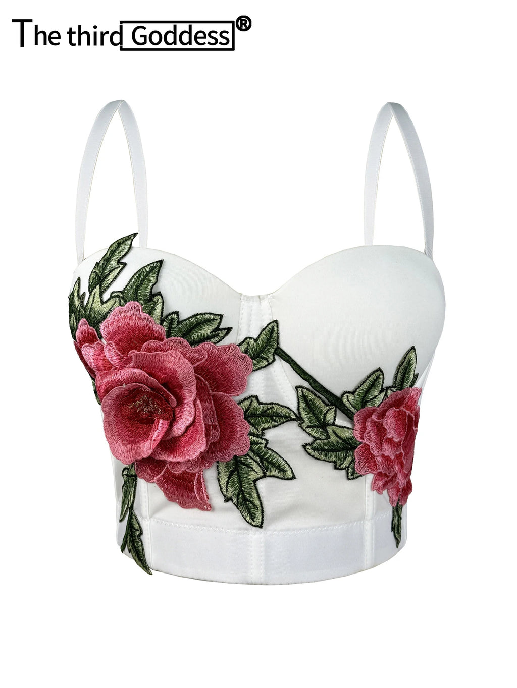 Sexy halter embroidery corset crop top women summer club party tank tops for woman clothing black white cropped tube top hotwife