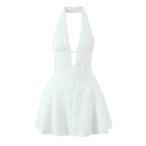 Esme Polka Dot Halter A-Line Mini Dress
