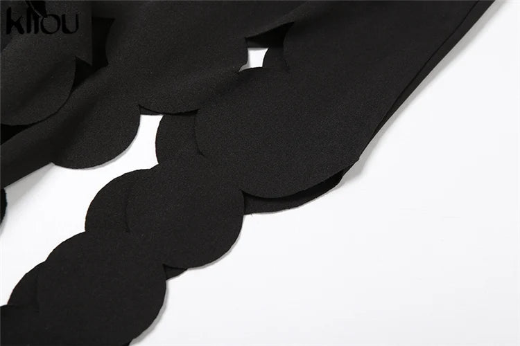 Kliou Cut Out Mini Dress Women Summer Low Neck Cleavage Robe Girls Tassels Backless Super Sexy Party Club Attirewear Hot Skirt