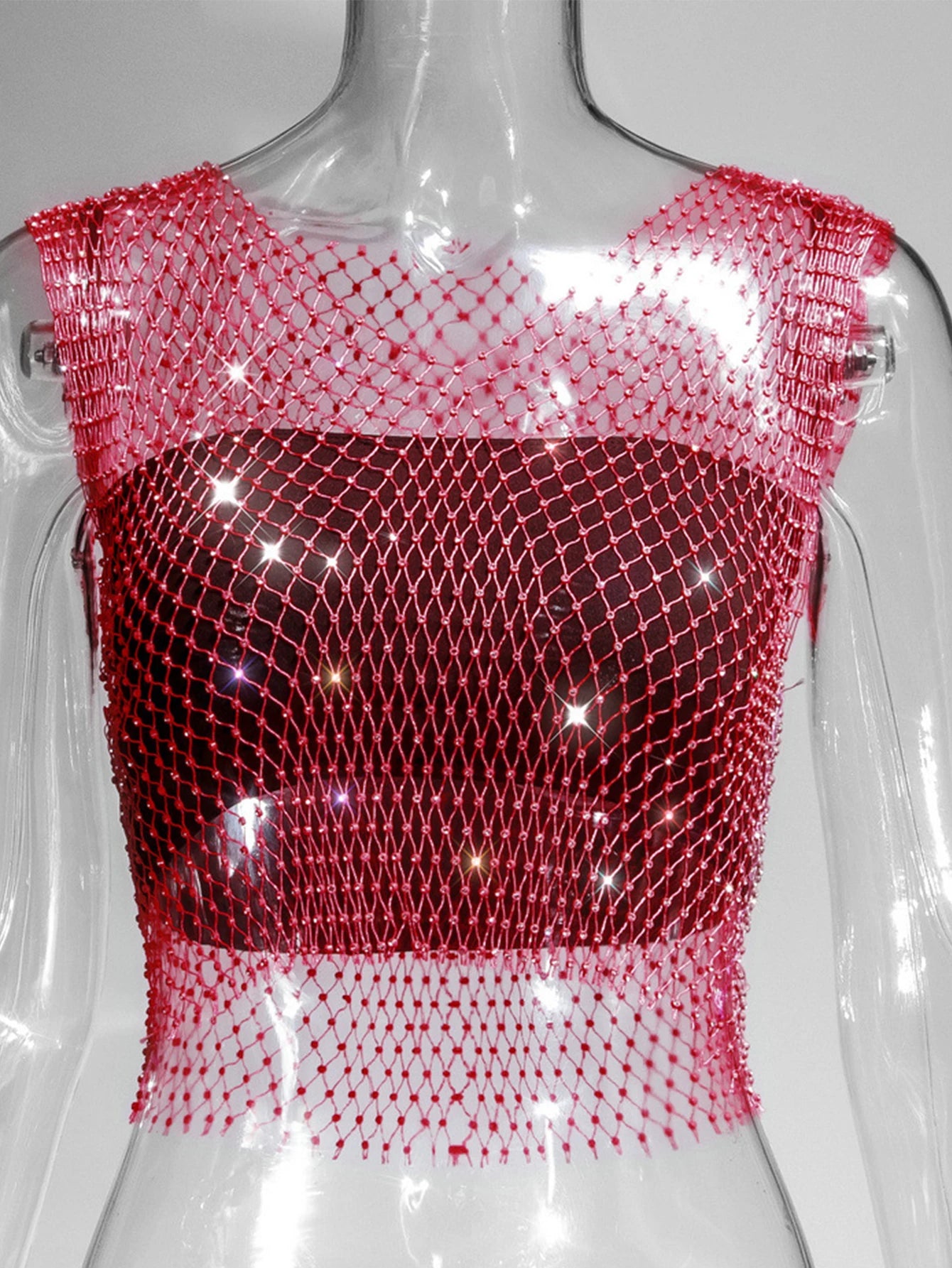 Naomi Rhinestone Mesh Festival Top