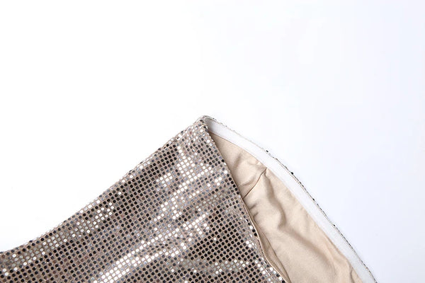 Theodosia Strapless Sequin Ruched Slit Maxi Gown