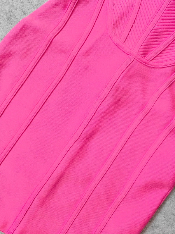 Alina Hot-Pink Bandage Mini Dress