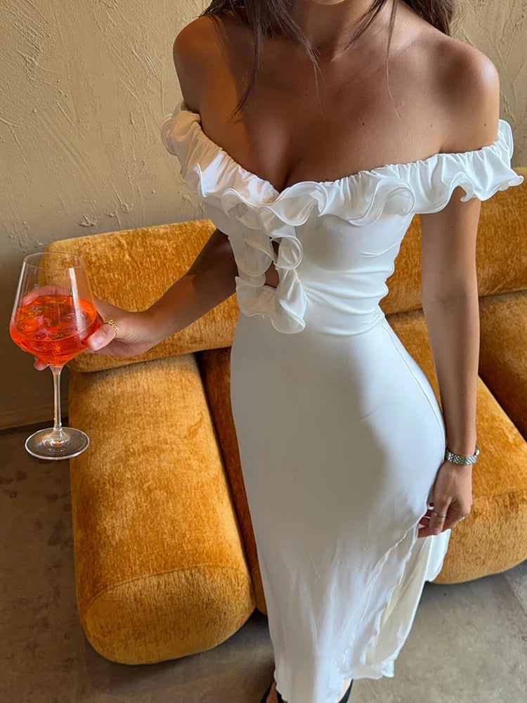 Isadora Cutout Off-Shoulder Ruffle Midi Dress Secondary image