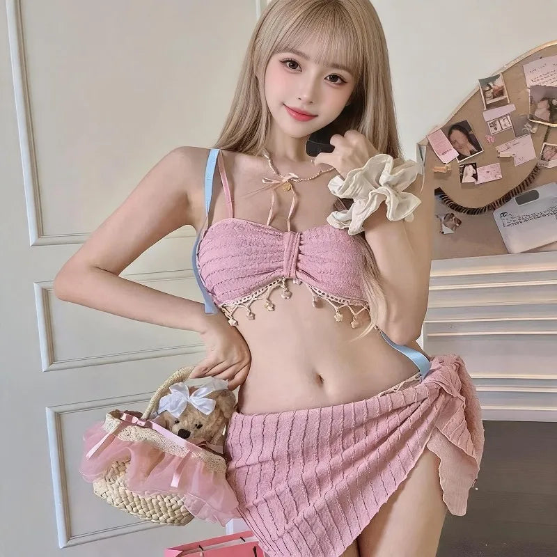 Blythe Pink Bandeau Bikini Three-piece Main image