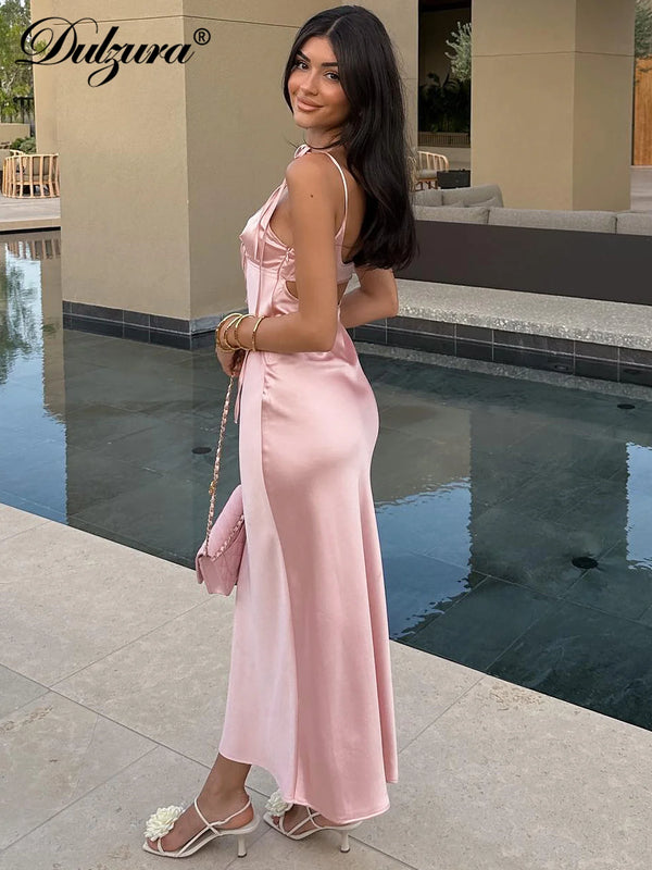 Evanthe Lace-Up Cutout Bodycon Midi Dress