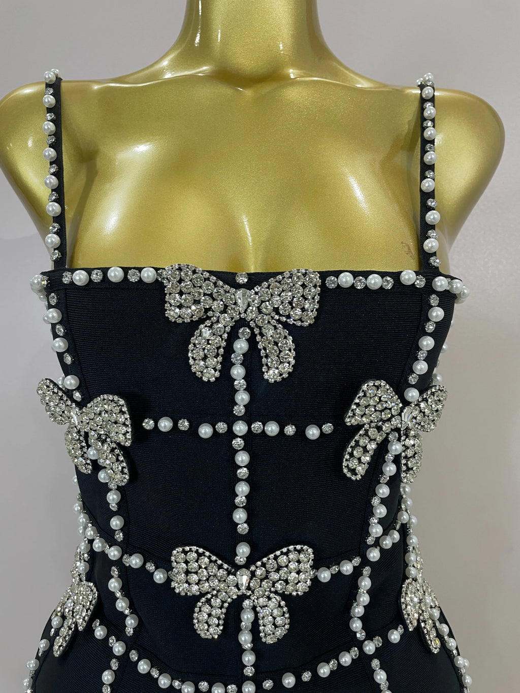 Felicity Pearl Bow Bodycon Mini Dress