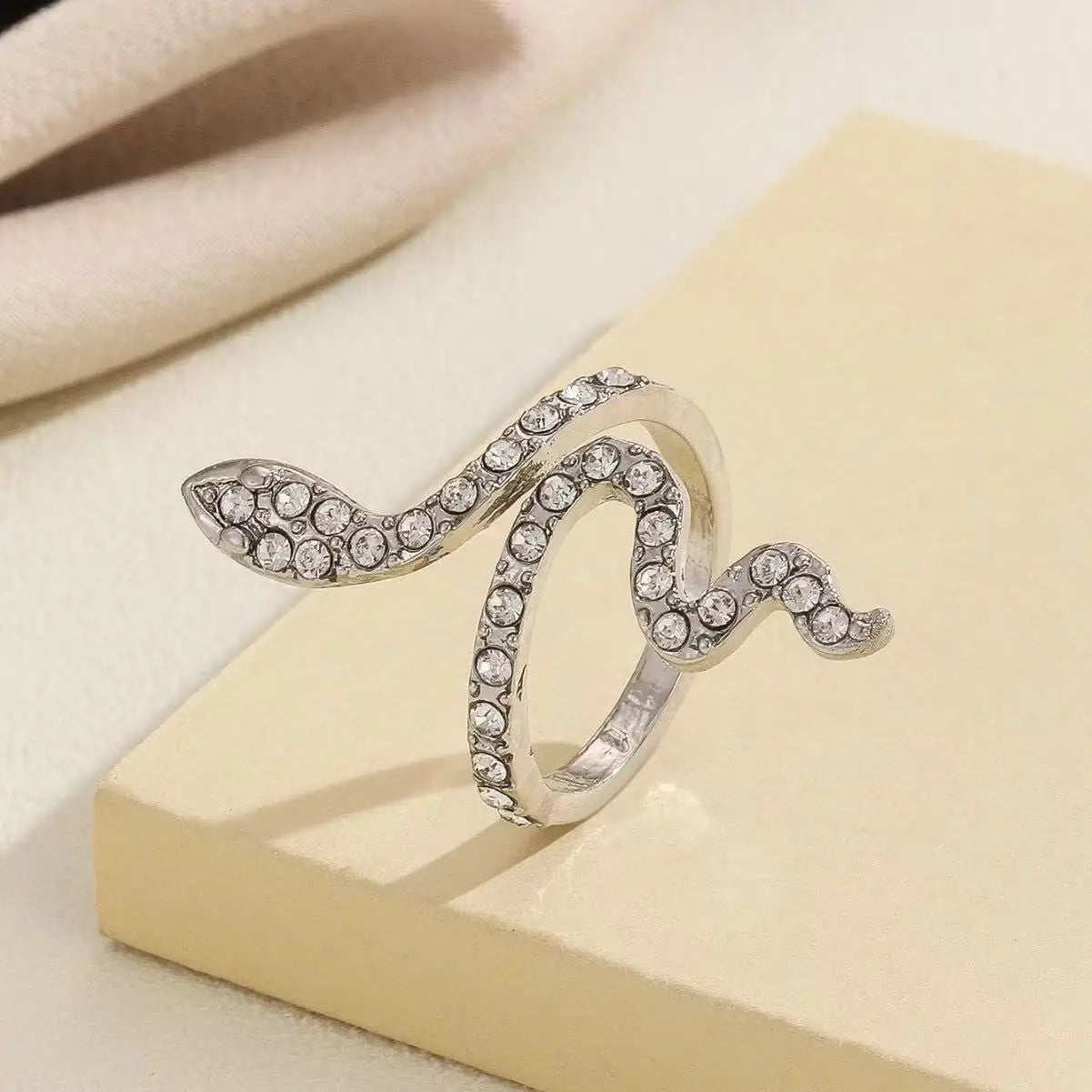 Serpentine Zircon Adjustable Ring