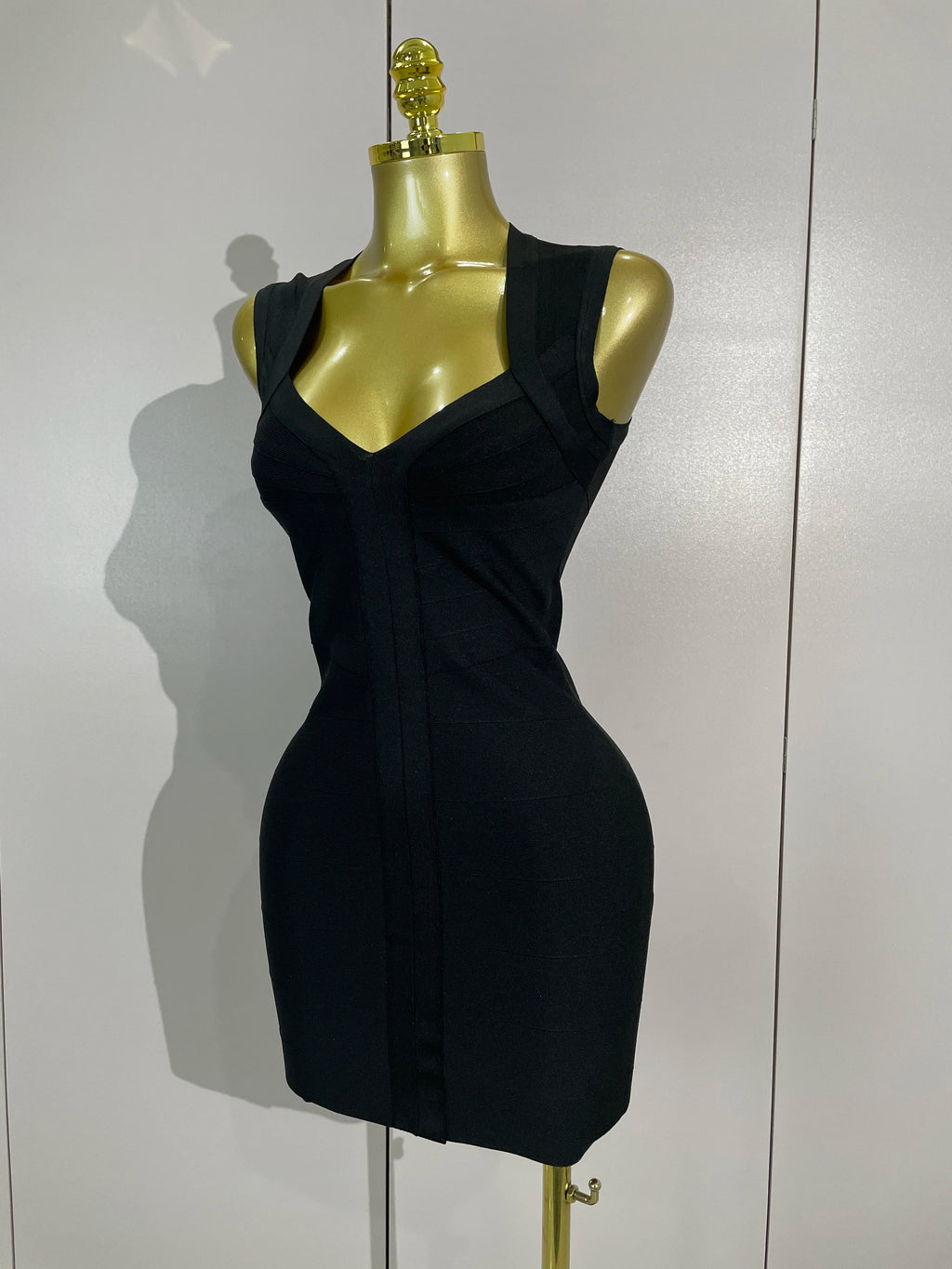 Sabella Deep-V Sleeveless Bandage Mini Dress