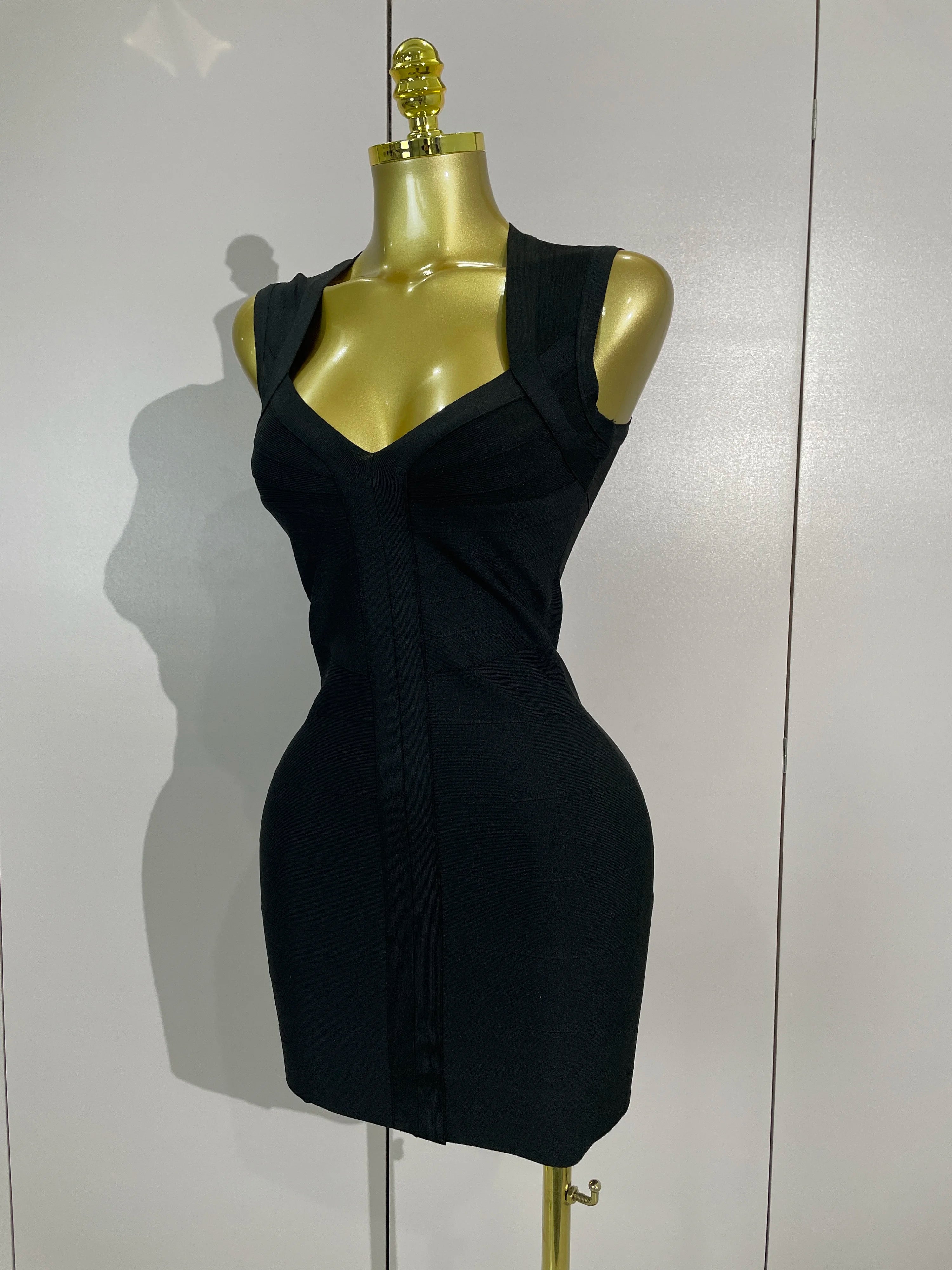 Sabella Deep-V Sleeveless Bandage Mini Dress