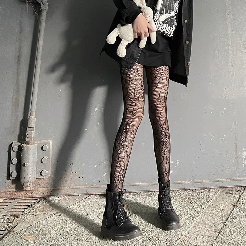 Salem Gothic Cross Fishnet Pantyhose