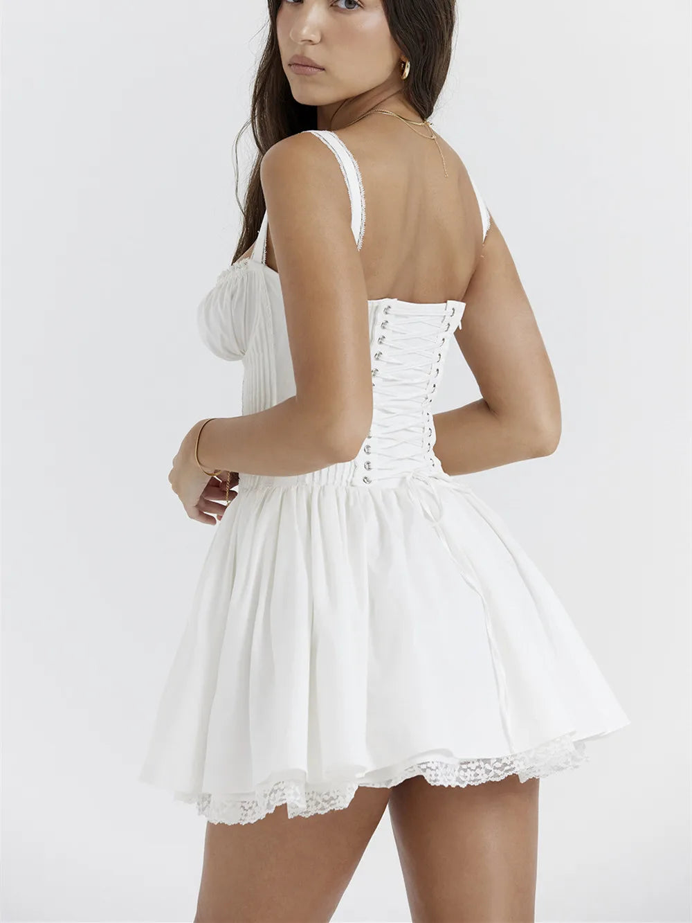 Tara Off-Shoulder Tie-Front A-Line Mini Dress