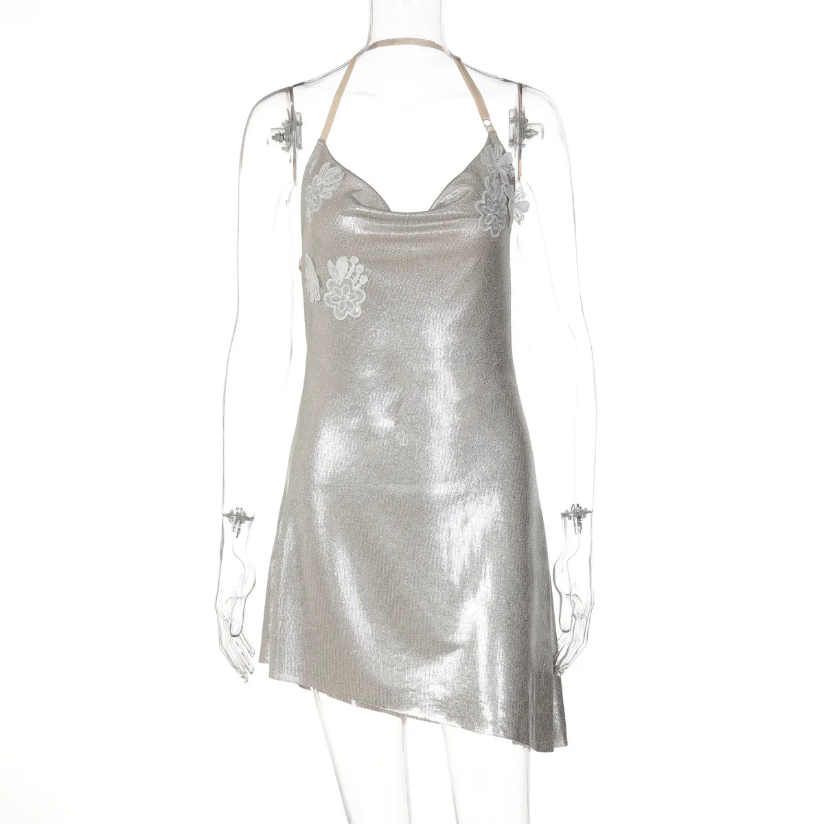 Aurora Pearl Blossom Mini Dress