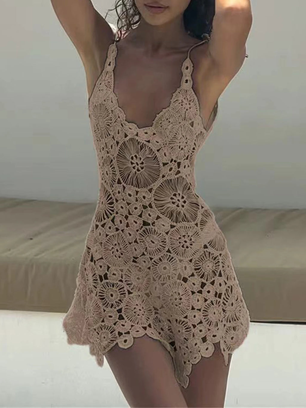 Renée Sheer Backless Bodycon Mini Dress