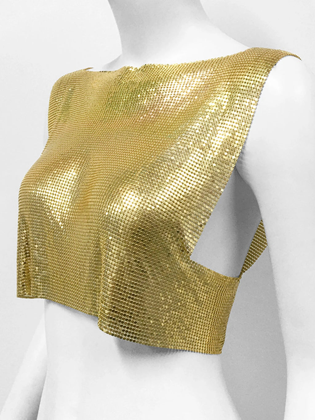 Yvette Metal-Sequin Cropped Tank Top One-piece