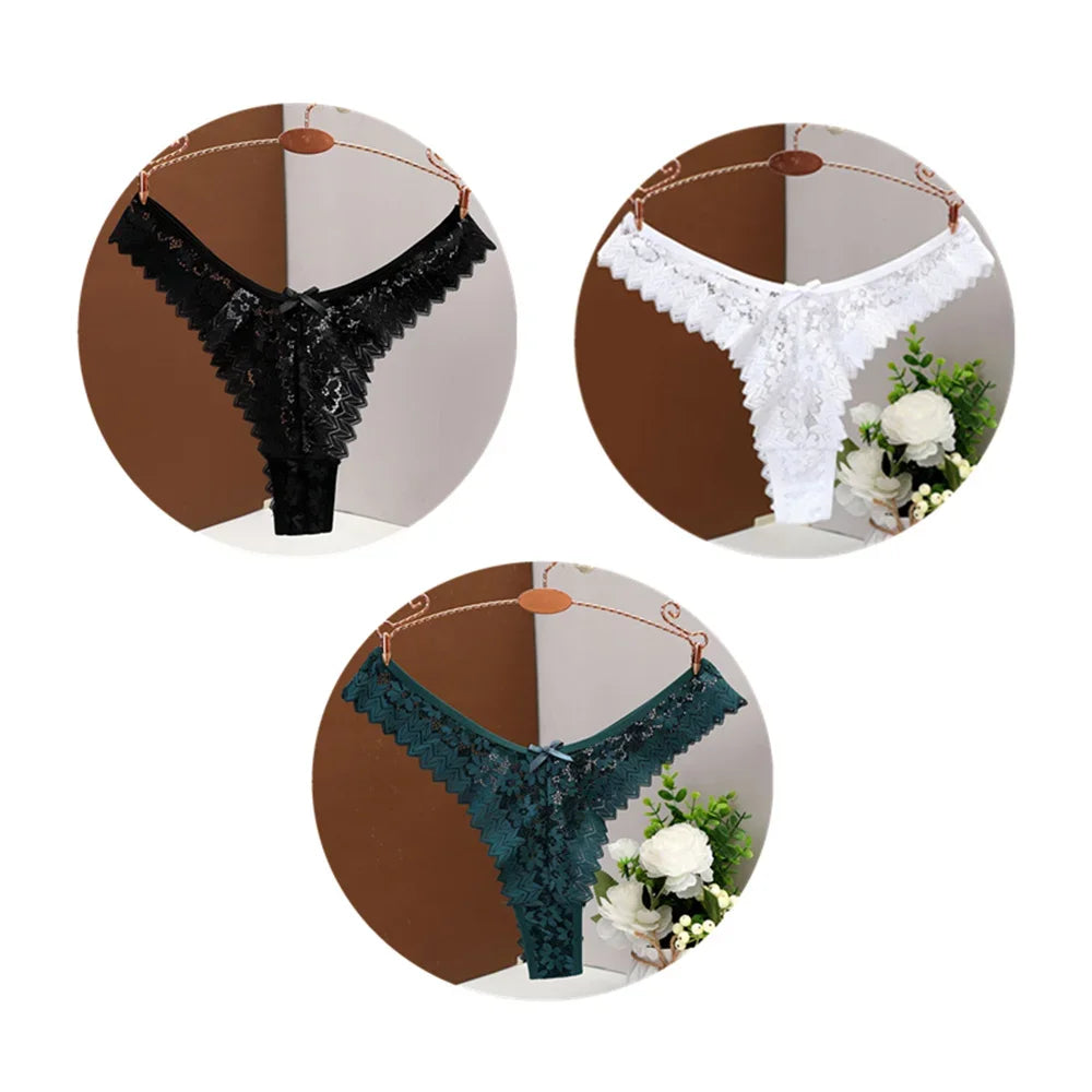 Valora V-Shape Lace Thong Pack Lingerie 3-piece
