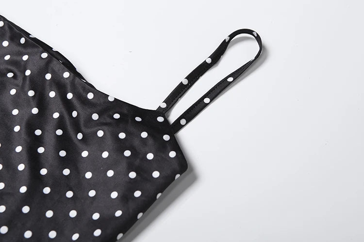 Sabeline Polka-Dot Strappy Backless Bodycon Cami Mini Dress