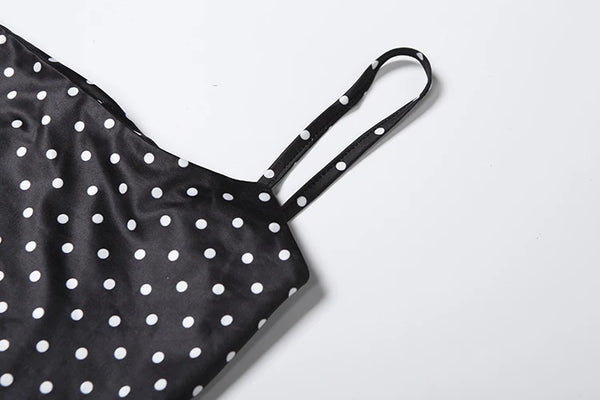 Sabeline Polka-Dot Strappy Backless Bodycon Cami Mini Dress