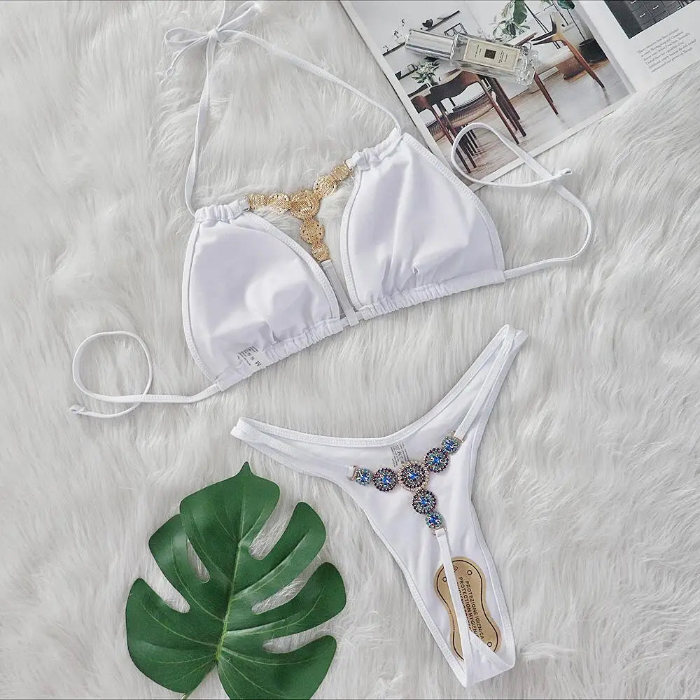 Dahlia Rhinestone String Bikini Two-piece