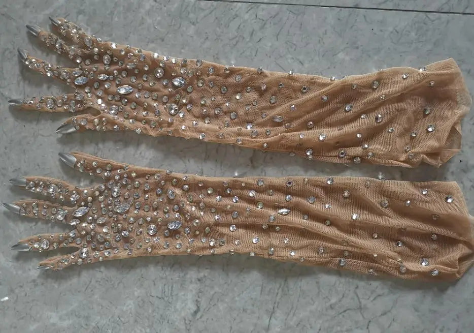Alouette Sequin Tassel Bodysuit & Gloves Performance Separates