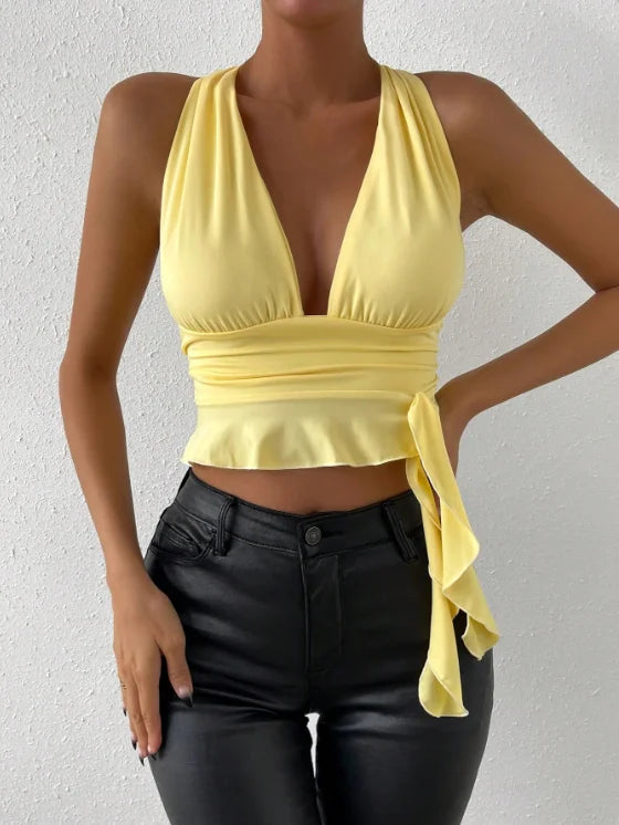 Luna Soleil Halter Tie Wrap Top One-piece