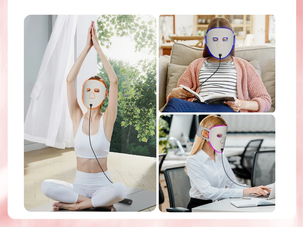 Wireless LED Red Light Therapy Face Mask – Rechargeable 660nm & Near Infrared Light for Radiant Skin