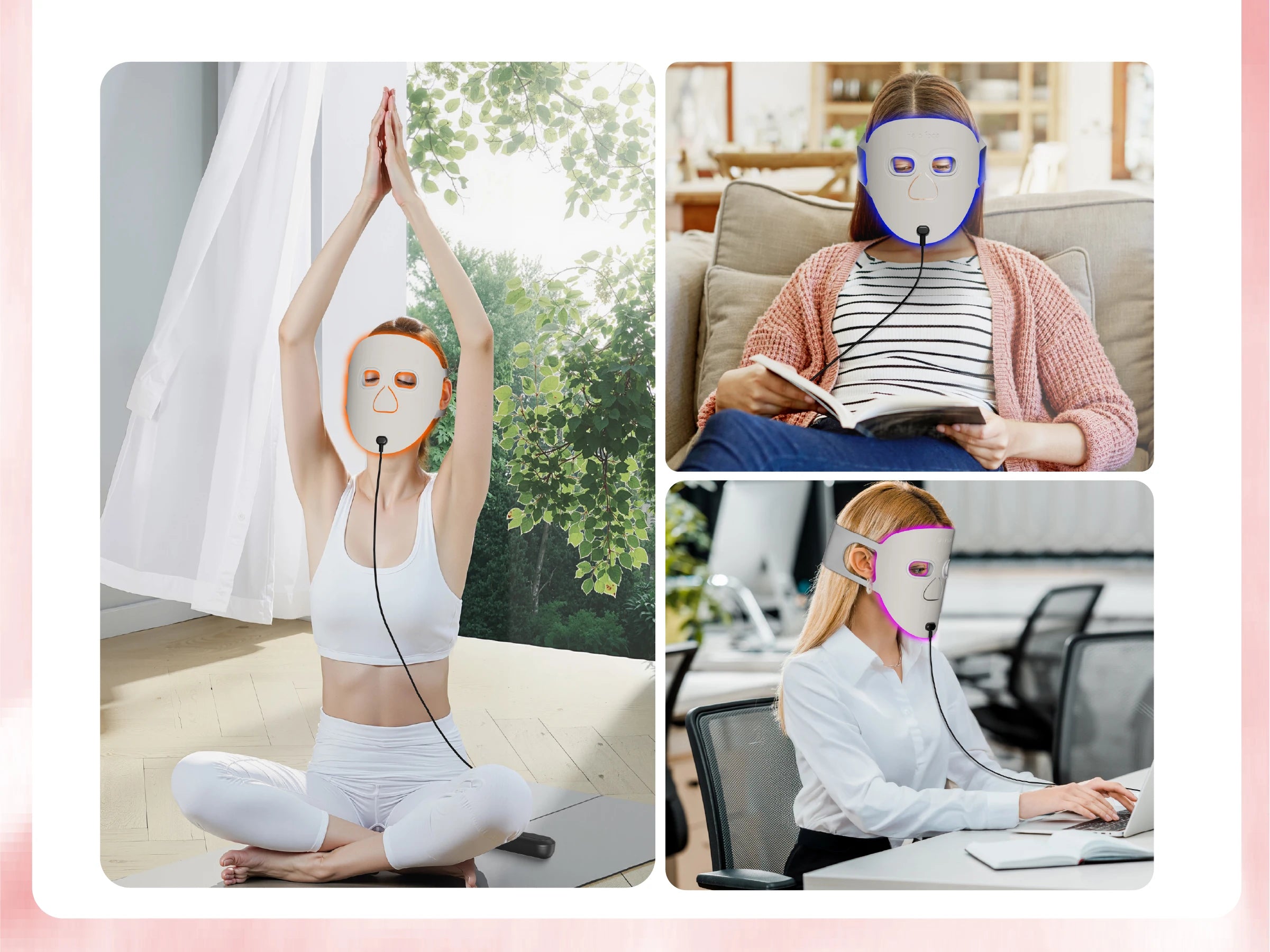 Wireless LED Red Light Therapy Face Mask – Rechargeable 660nm & Near Infrared Light for Radiant Skin