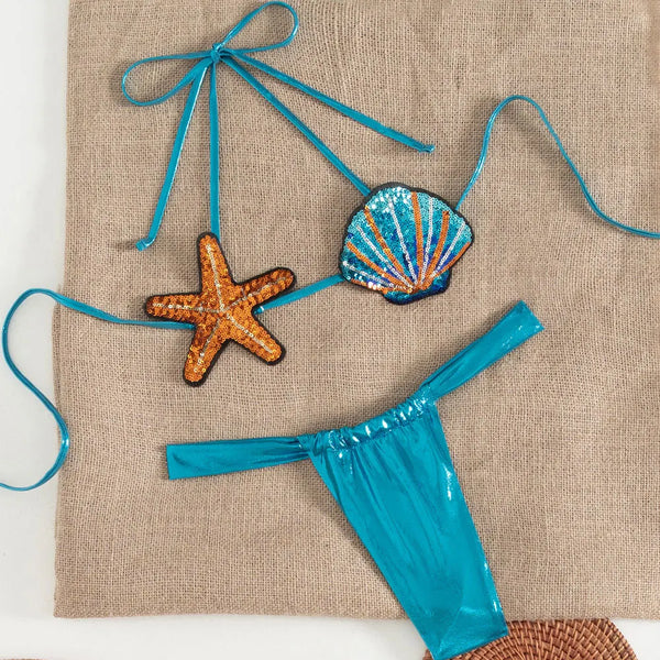 Nerissa Mermaid Sequin Bikini Two-piece