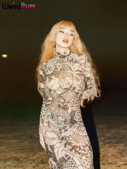 Jenny Midnight Dragon Long Sleeve Maxi Dress