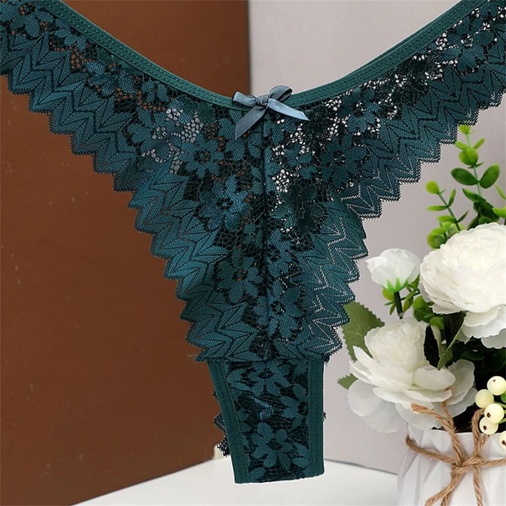 Aurette Sheer Lace G-String Panty Lingerie One-piece