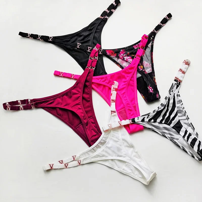 Saffira V-Shape Hardware G-String Panty Lingerie One-piece