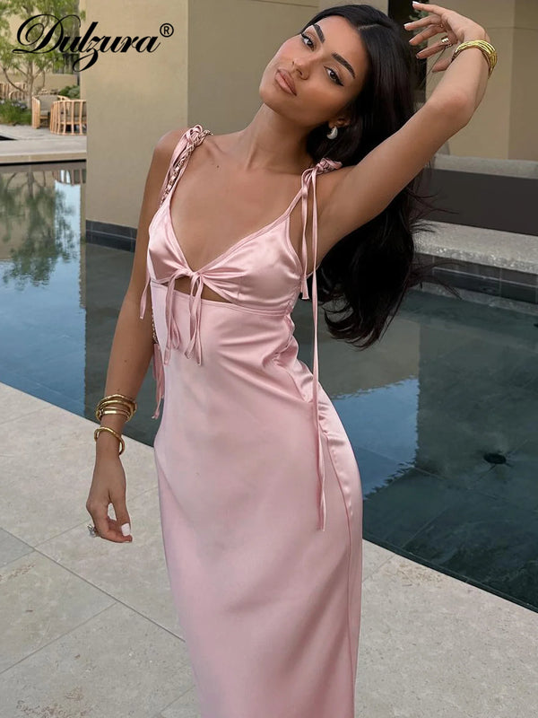 Evanthe Lace-Up Cutout Bodycon Midi Dress