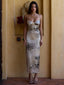 Kliou Leopard Print Sling Dress Woman Summer Trend Low-Neck Backless Sleeveless High Waist Robe Evening Party Wild Long Bodycon