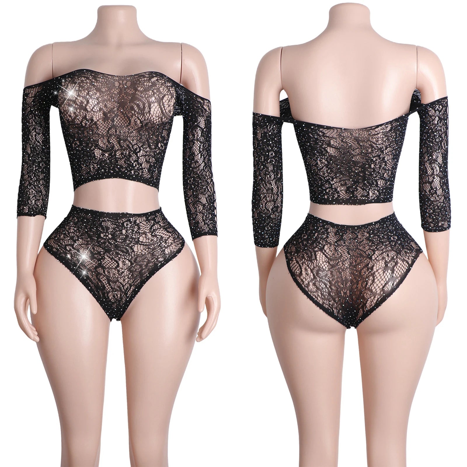 Noir Romance Lace Lingerie Two-piece