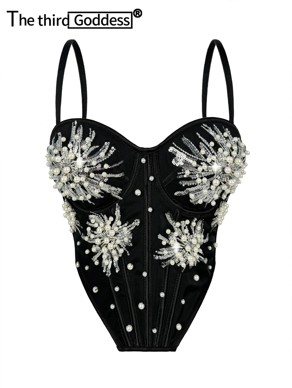 Rowena Rhinestone Backless Corset Crop Top