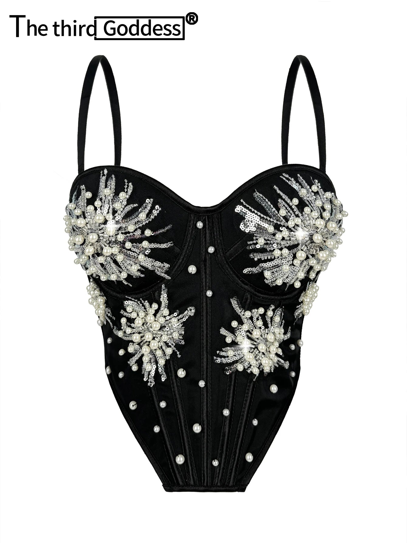 Rowena Rhinestone Backless Corset Crop Top